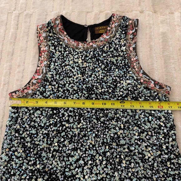 Anthropologie Varun Bahl Astronomy All Over Sequin Swing Dress size 10 - Picture 4 of 7